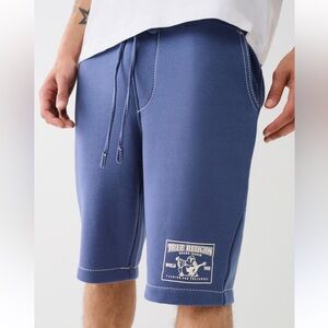 True Religion Sweat Drawstring Indigo Shorts sz S